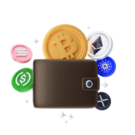 Cryptocurrency Wallet  3D Illustration