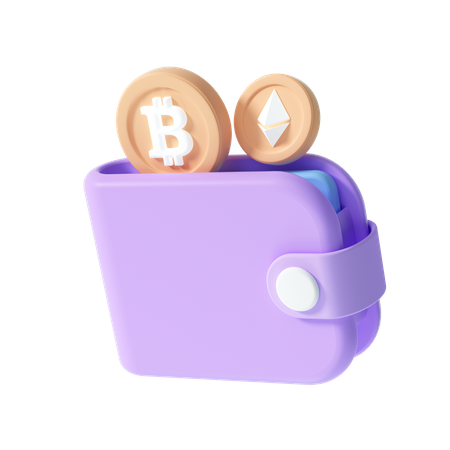 Cryptocurrency wallet 3D Illustration