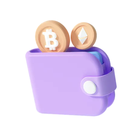 Cryptocurrency wallet  3D Illustration