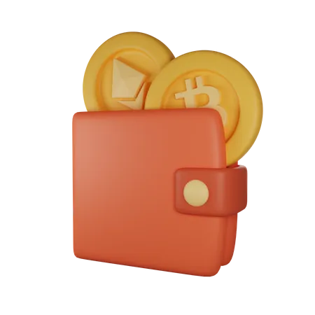 Cryptocurrency Wallet 3D Illustration