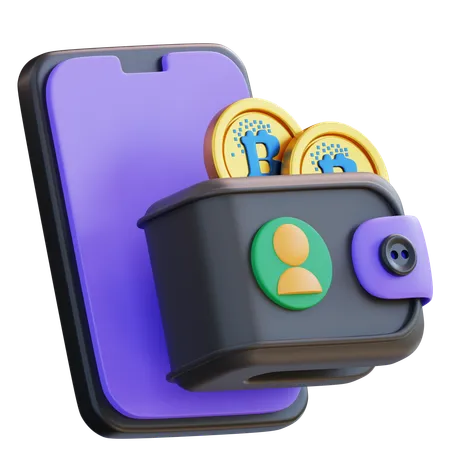 Cryptocurrency Wallet App  3D Icon