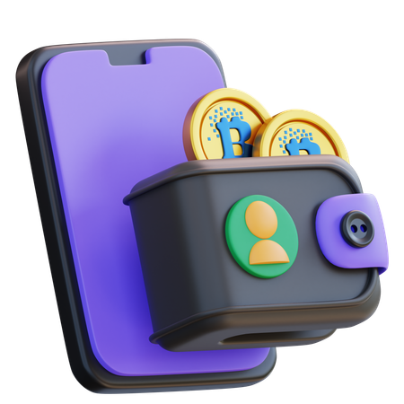 Cryptocurrency Wallet App  3D Icon