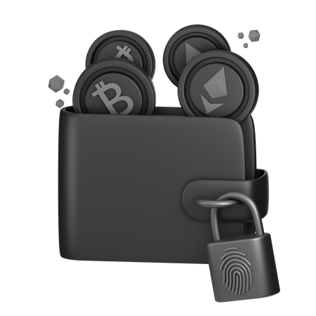Cryptocurrency Wallet Security  3D Icon