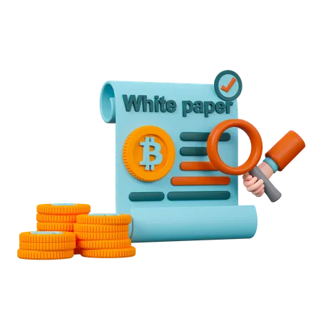 Cryptocurrency White Paper  3D Icon