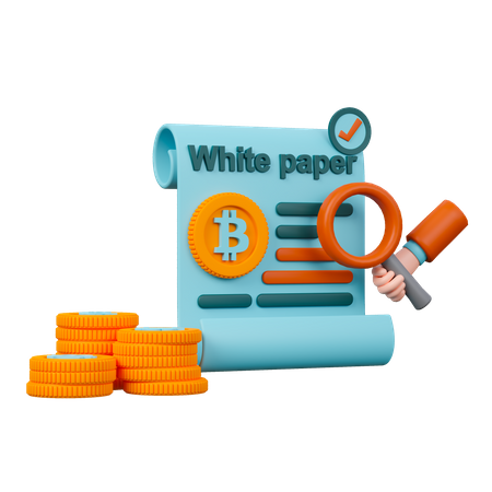 Cryptocurrency White Paper  3D Icon