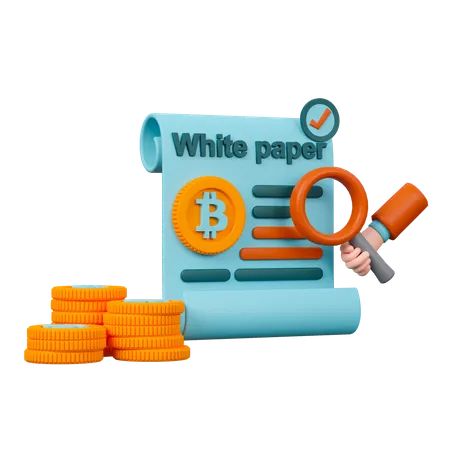 Cryptocurrency White Paper 3 D Render 3D Icon