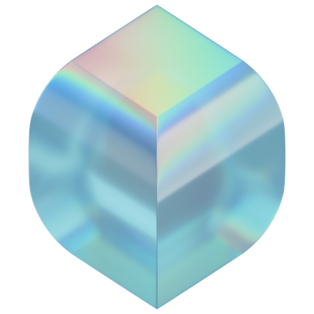 수정처럼 부풀어 오른 잎 모양  3D Icon