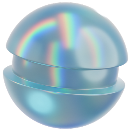 Crystal Inverted Ellipse Shape  3D Icon