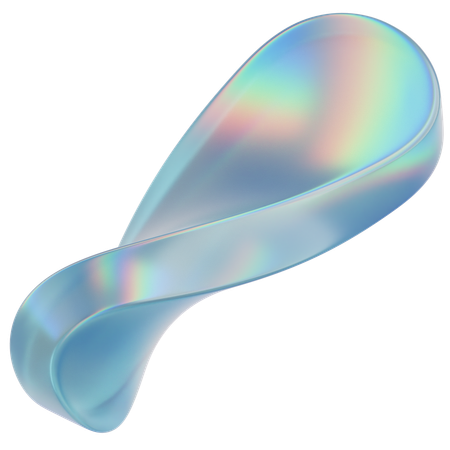 Crystal Oval Bend Shape  3D Icon
