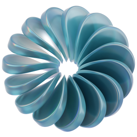 クリスタルスクリューリング形状  3D Icon