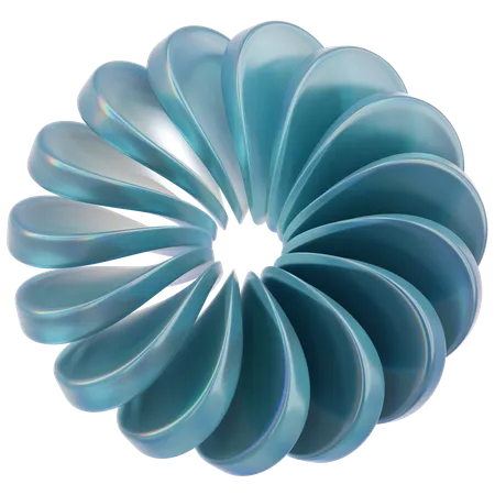 クリスタルスクリューリング形状  3D Icon