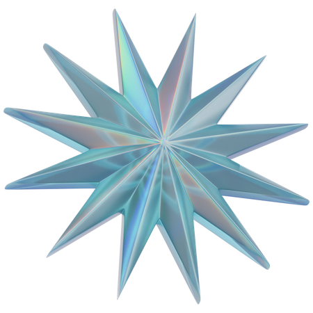 Crystal Star Flower Shape  3D Icon