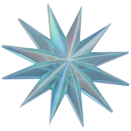 Crystal Star Flower Shape  3D Icon