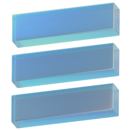 Crystal Triple Bar  3D Icon