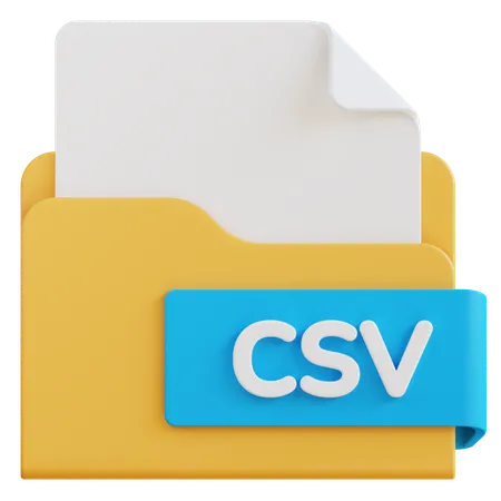3 D Csv File Extension Folder 3D Icon