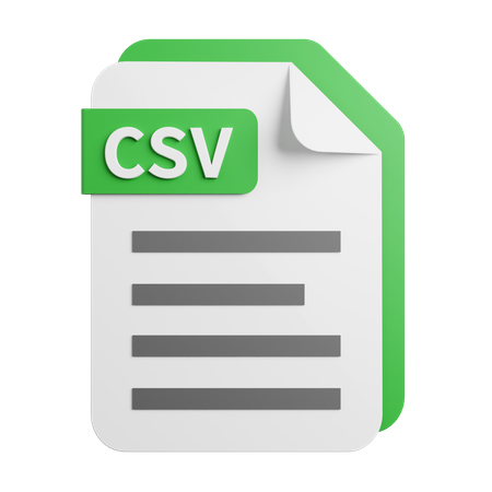 Csv File  3D Icon