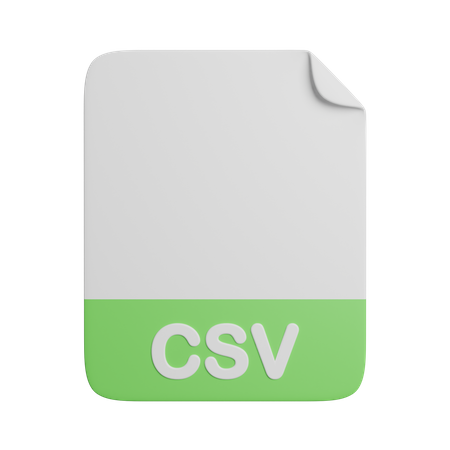 Csv File  3D Icon