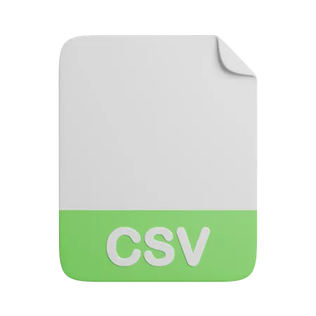 CSV Document File Extension 3D Icon