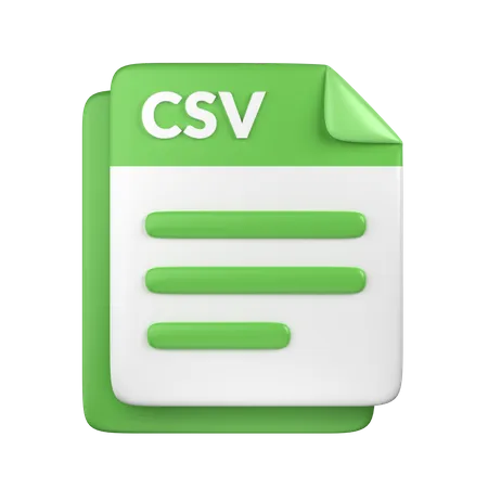 3 D CSV File Icon 3D Icon
