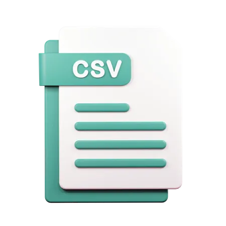 Csv File  3D Icon