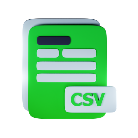 Csv file extension 3D Icon