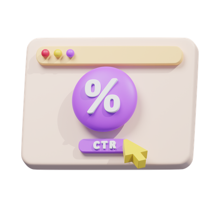 CTR Button Design  3D Icon