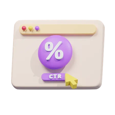 CTR Button Design  3D Icon