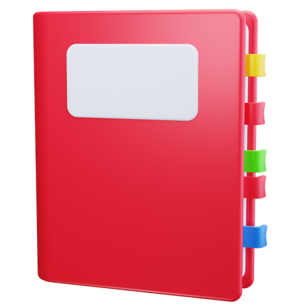 Cuaderno rojo  3D Icon