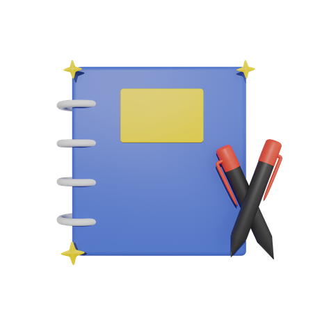 Cuaderno y bolígrafo  3D Icon