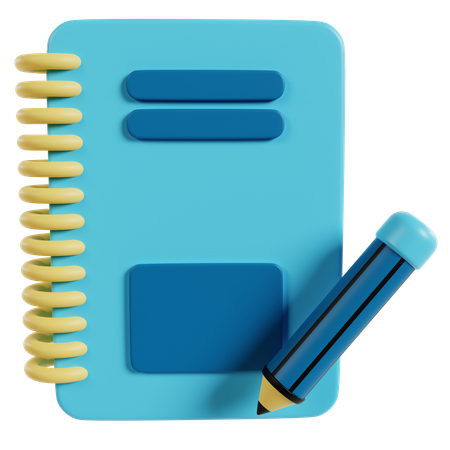 Cuaderno y lápiz  3D Icon