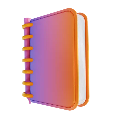 Cuaderno y lápiz  3D Illustration