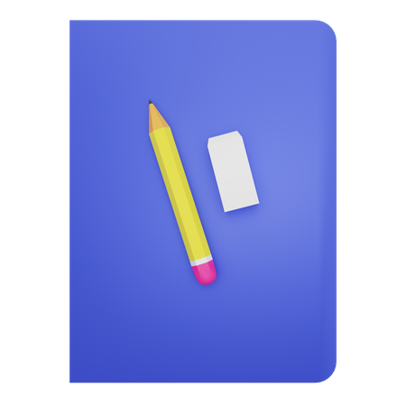 Cuaderno y lápiz  3D Icon