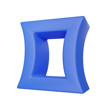 Cuadrado curvo  3D Icon