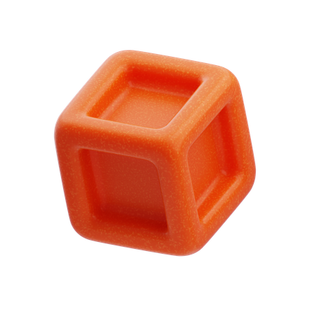 Cuadrícula cúbica naranja abstracta de resina plástica  3D Icon