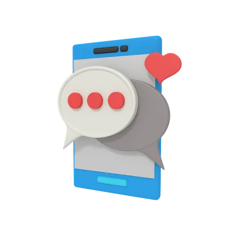 Cuadro de chat telefónico  3D Icon