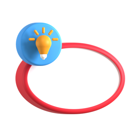 Cuadro de texto con bombilla  3D Icon