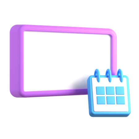 Cuadro de texto con calendario  3D Icon