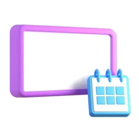 Cuadro de texto con calendario  3D Icon