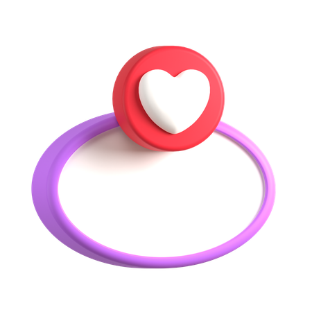 Cuadro de texto con corazón  3D Icon