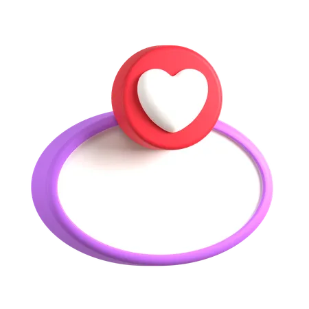 Cuadro de texto con corazón  3D Icon