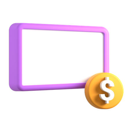 Cuadro de texto con signo de dólar  3D Icon