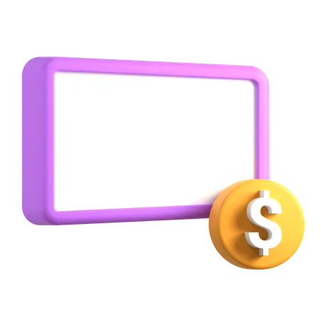 Cuadro de texto con signo de dólar  3D Icon