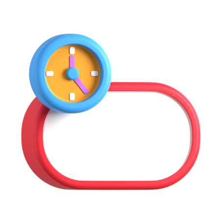 Cuadro de texto con reloj  3D Icon