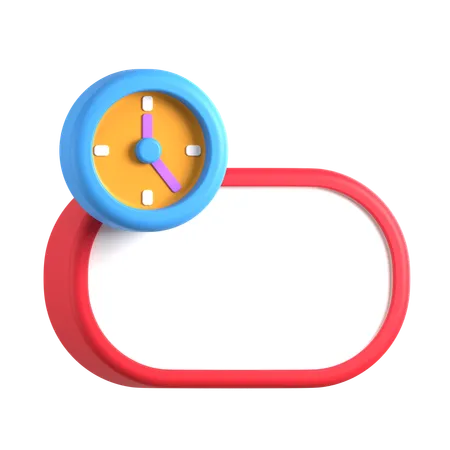 Cuadro de texto con reloj  3D Icon