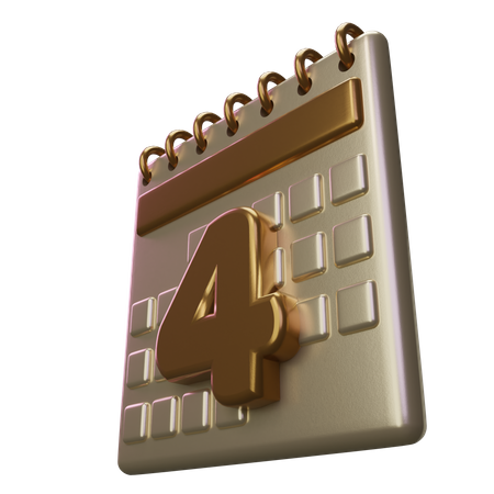 Cuatro calendario  3D Icon