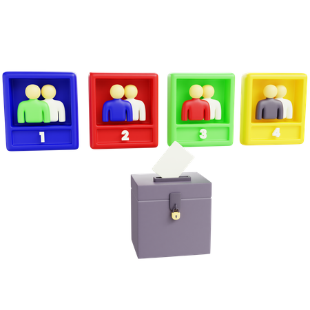 Cuatro candidatos  3D Icon