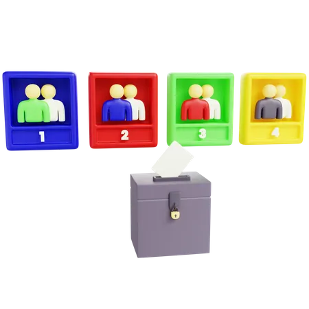 Cuatro candidatos  3D Icon