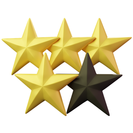 Cuatro estrellas  3D Icon