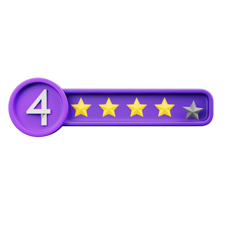 Cuatro estrellas  3D Icon