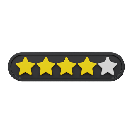 Cuatro estrellas  3D Icon